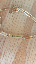 Personalized Paperclip Chain Engraved Bracelet