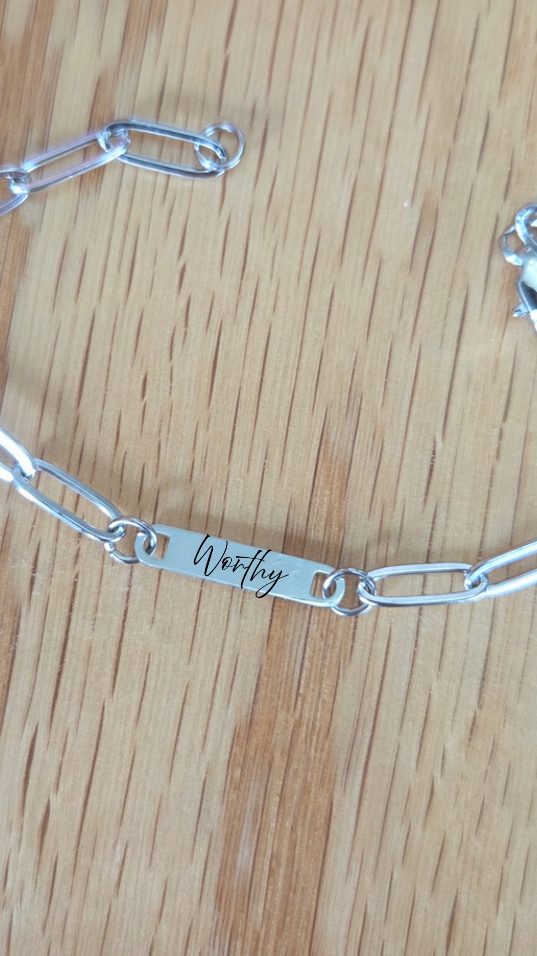 Personalized Paperclip Chain Engraved Bracelet