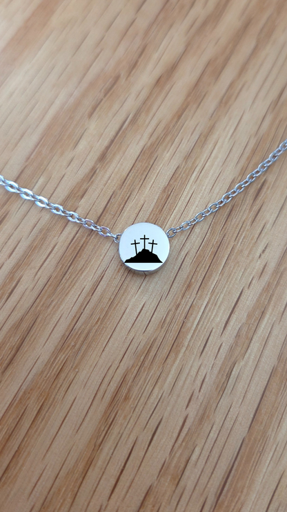 Mini Beaded 3 Cross Necklace