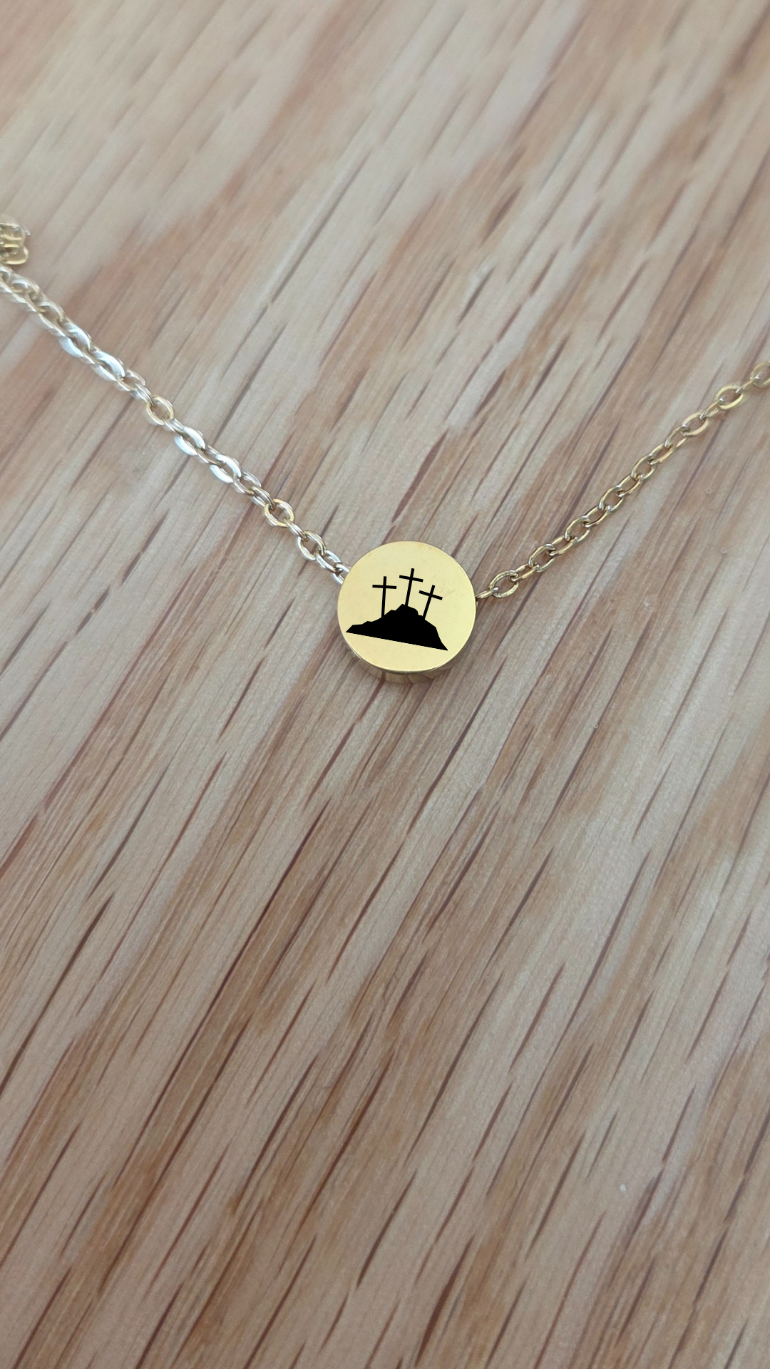 Mini Beaded 3 Cross Necklace