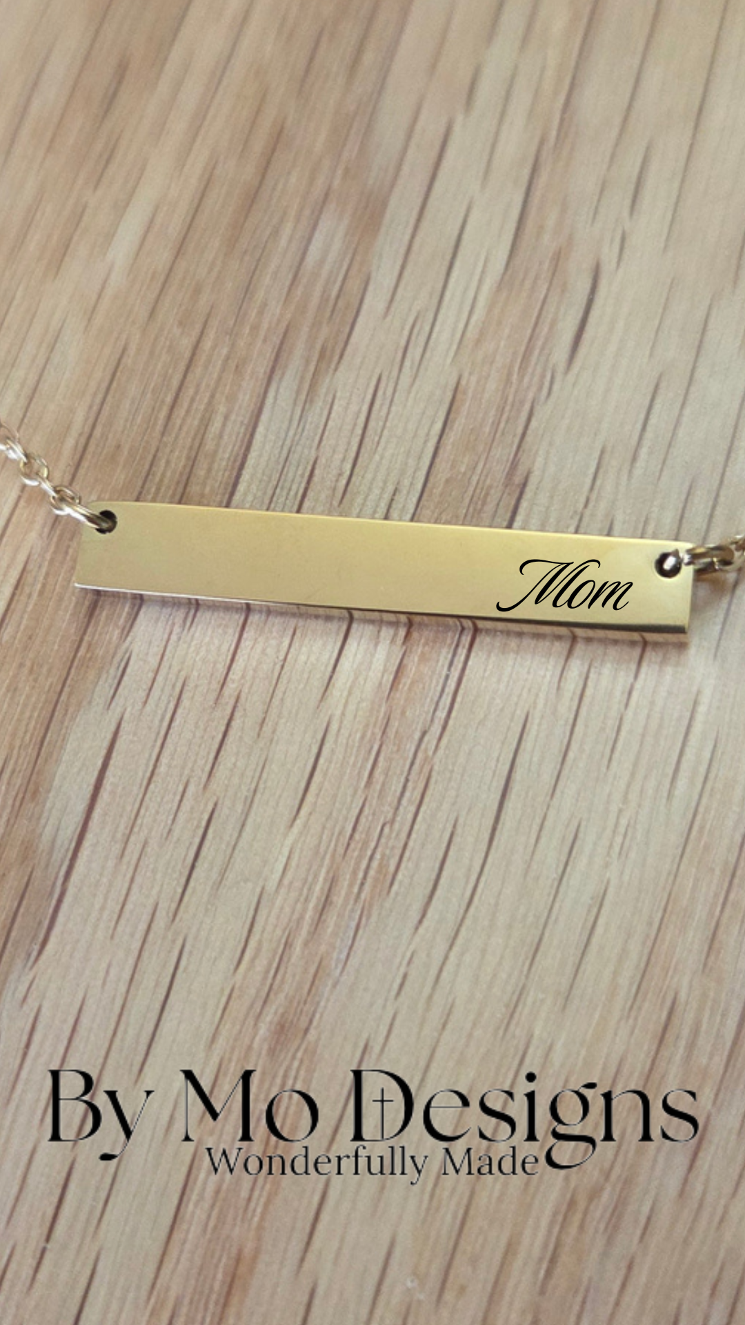 Side-Aligned Name Bar Necklace
