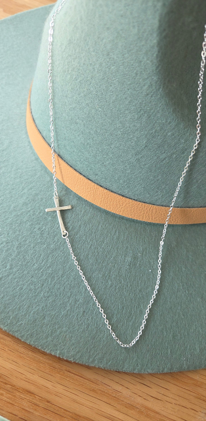 Handcrafted Side Cross Necklace | By Mo Designs