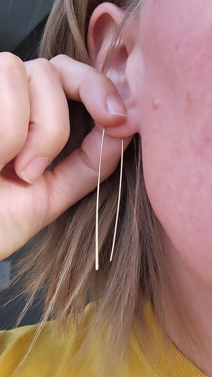 Argentium Silver Pin Threader Earrings