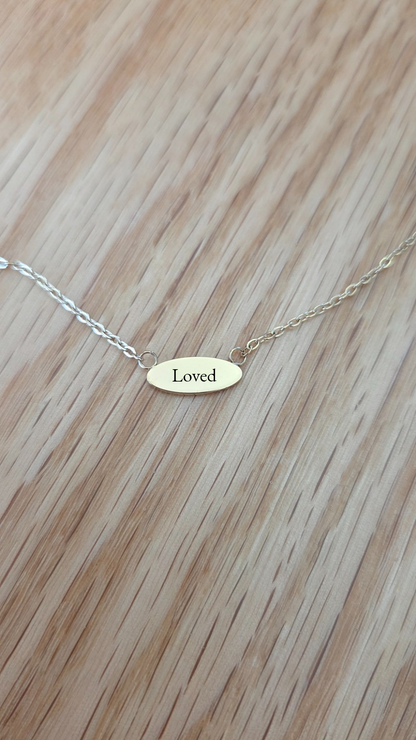 Custom Oval Bar Necklace Traditional Font