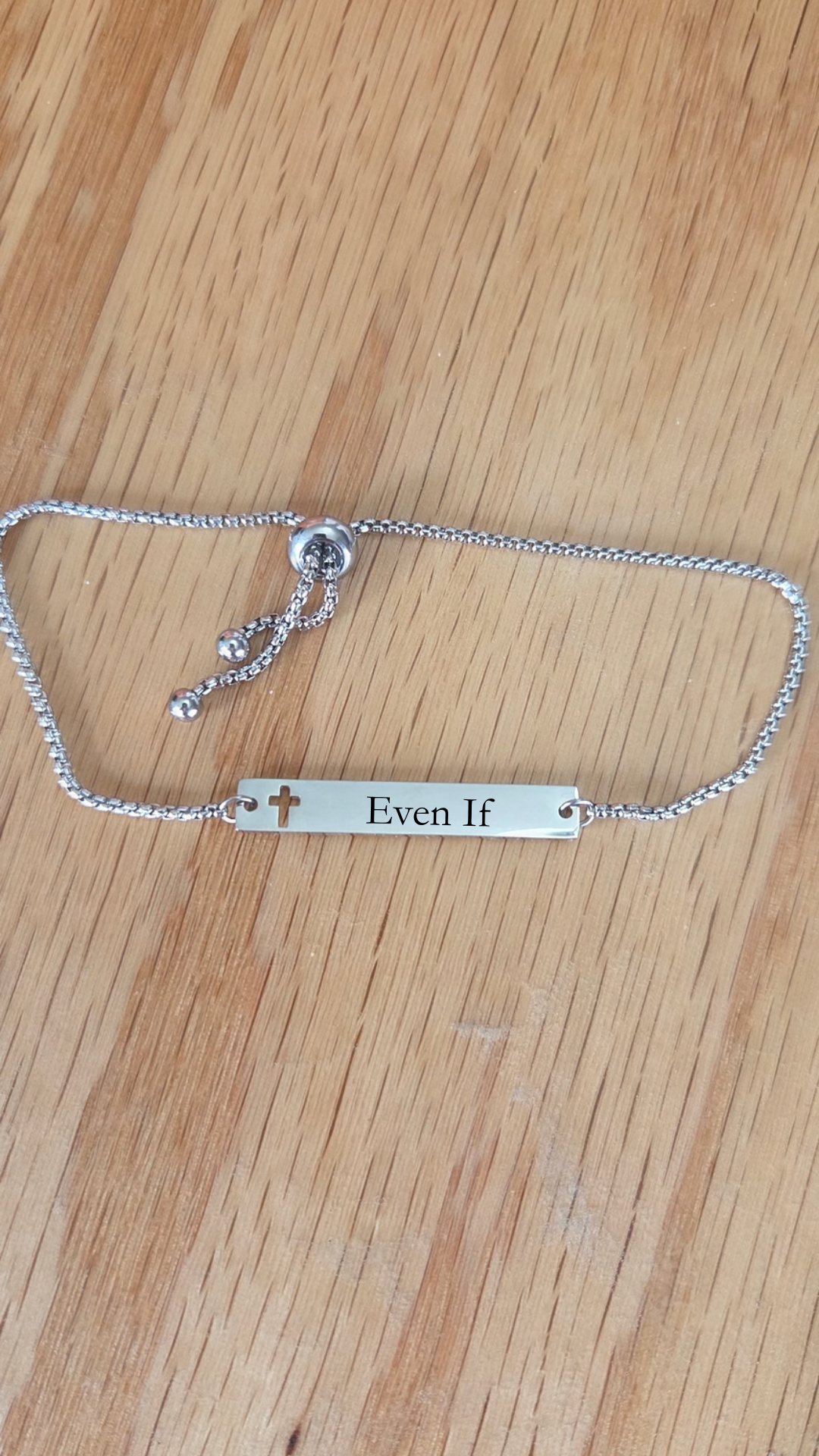 Personalized Cross Engraved Bar Bracelet