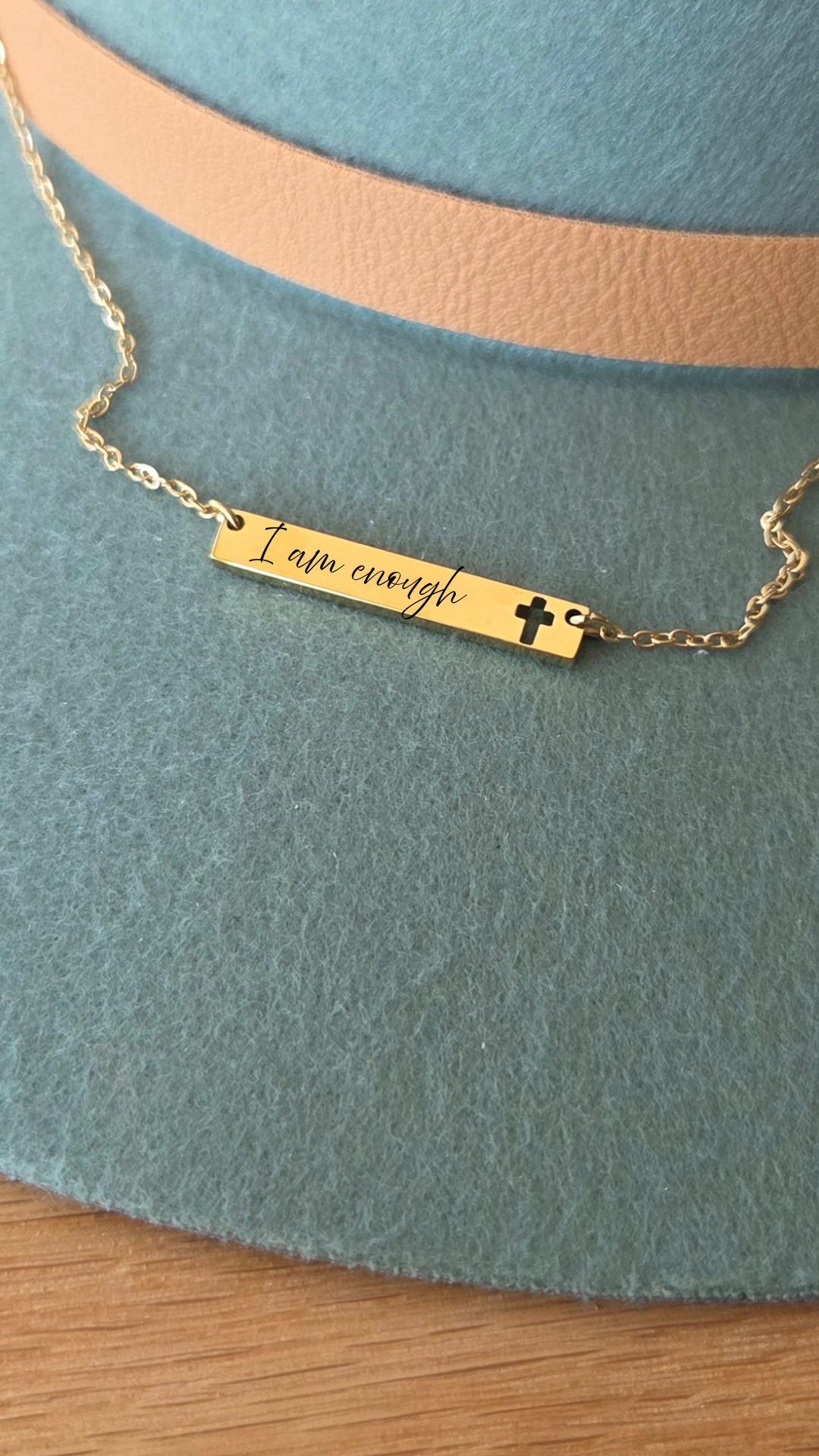 Personalized Cross Engraved Bar Bracelet