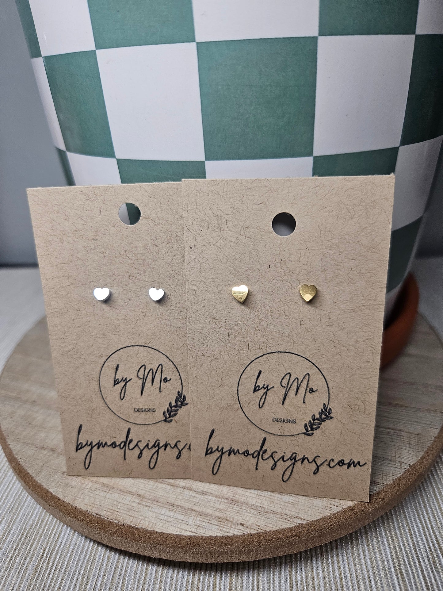 Heart Flat Back Studs