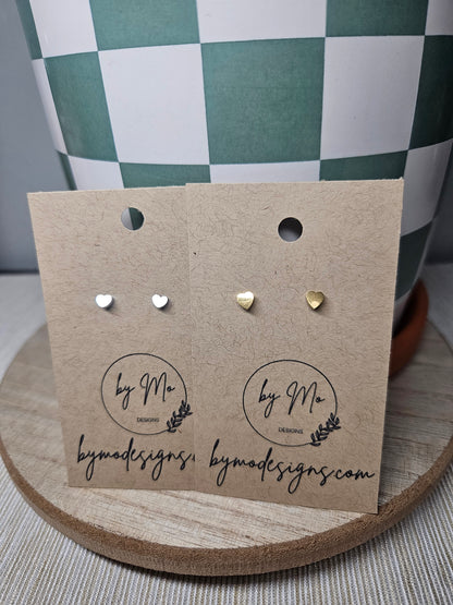 Heart Flat Back Studs