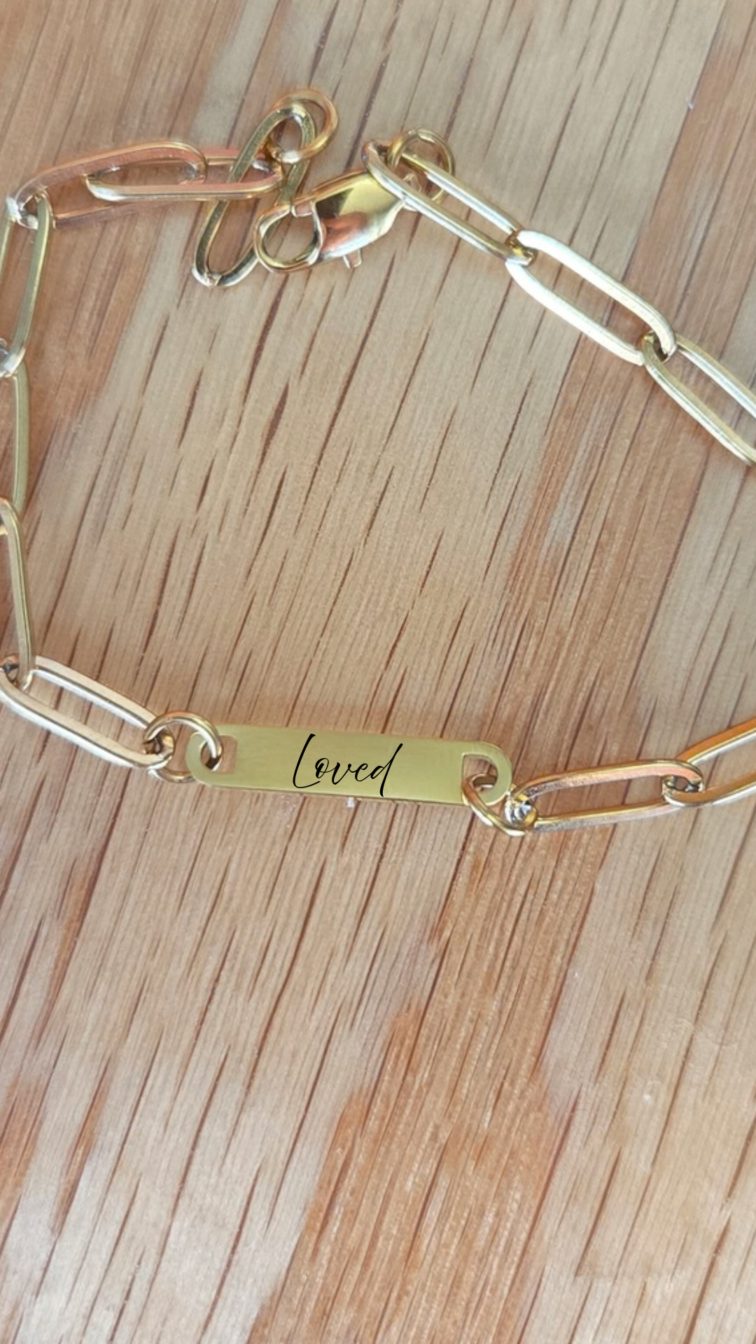 Personalized Paperclip Chain Engraved Bracelet