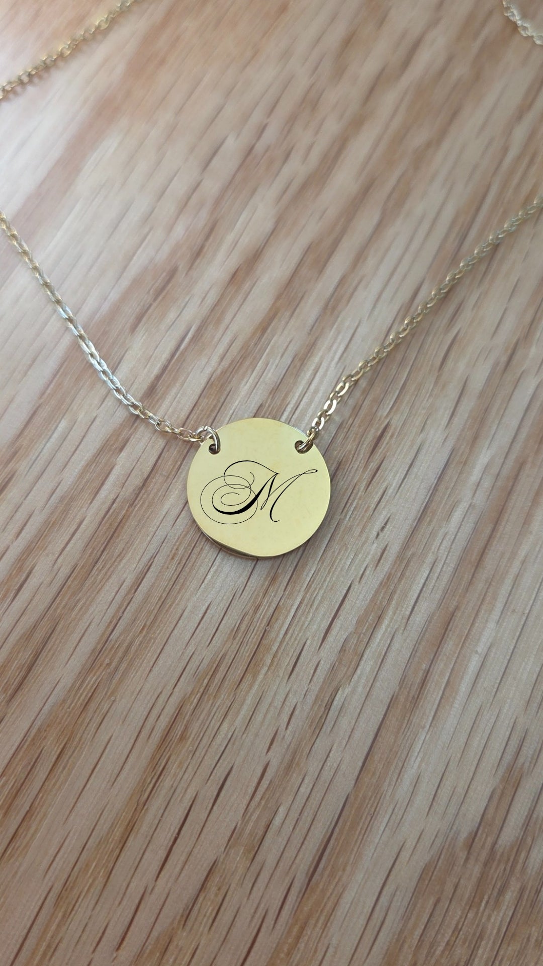 Custom Script Initial Necklace