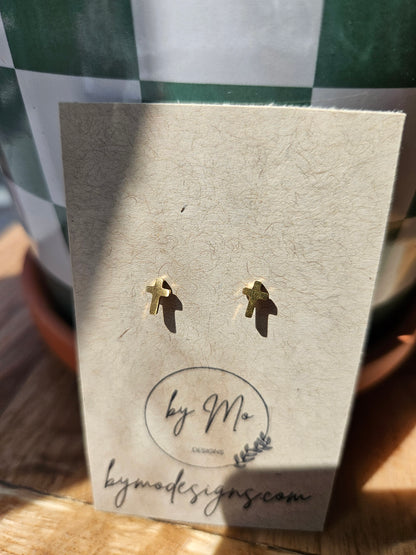 Cross Flat Back Studs
