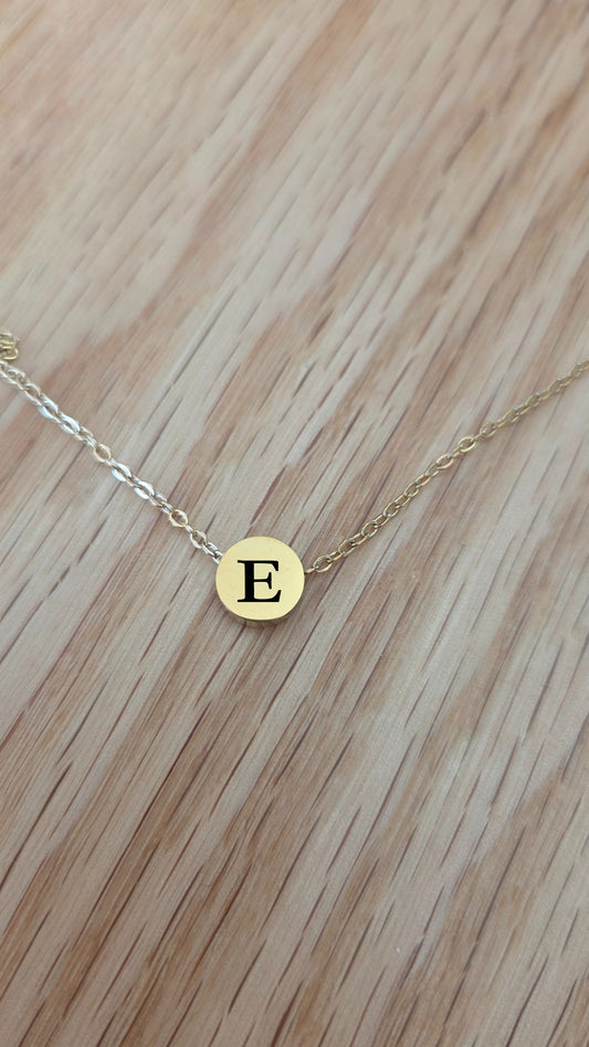 Personalized Initial Disc Necklace