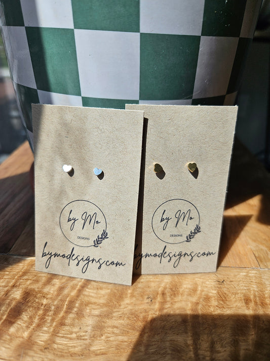 Heart Flat Back Studs