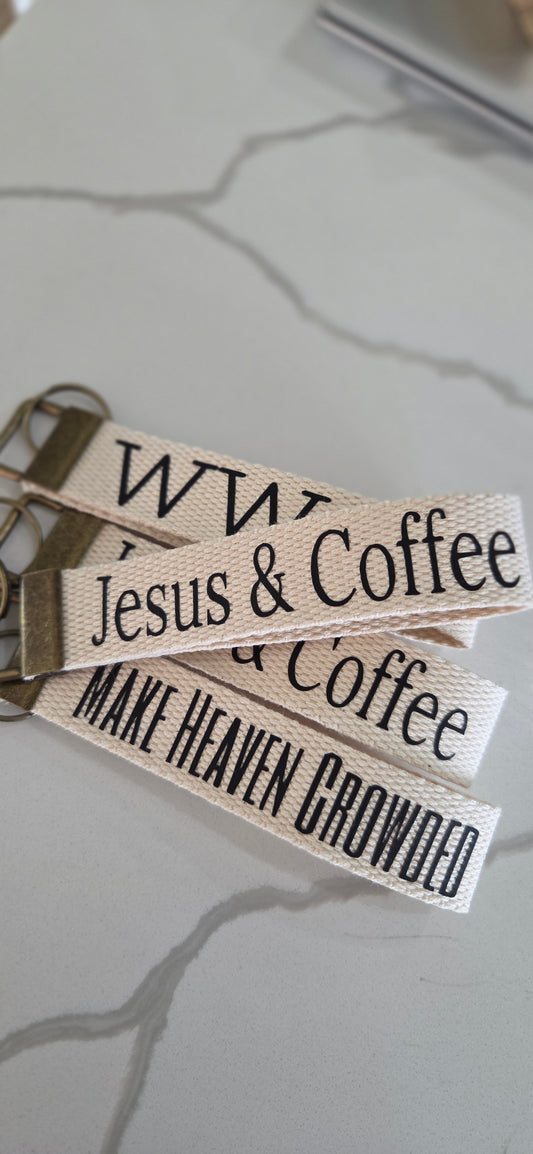 Jesus & Coffee Key Fob Wristlet