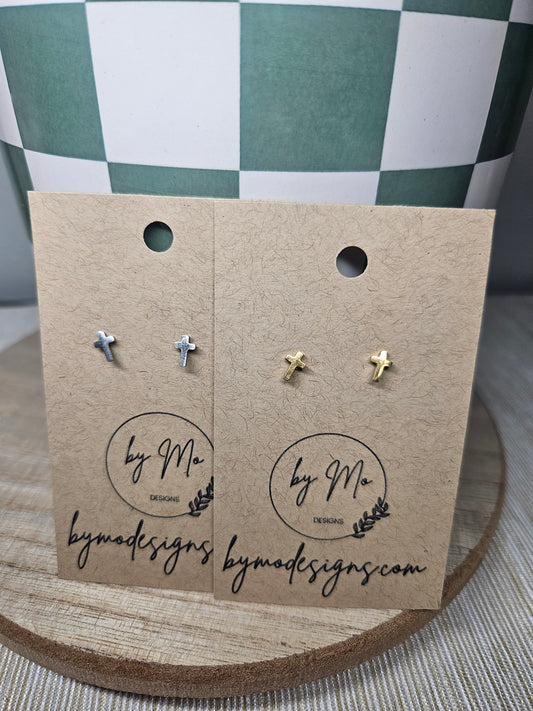 Cross Flat Back Studs