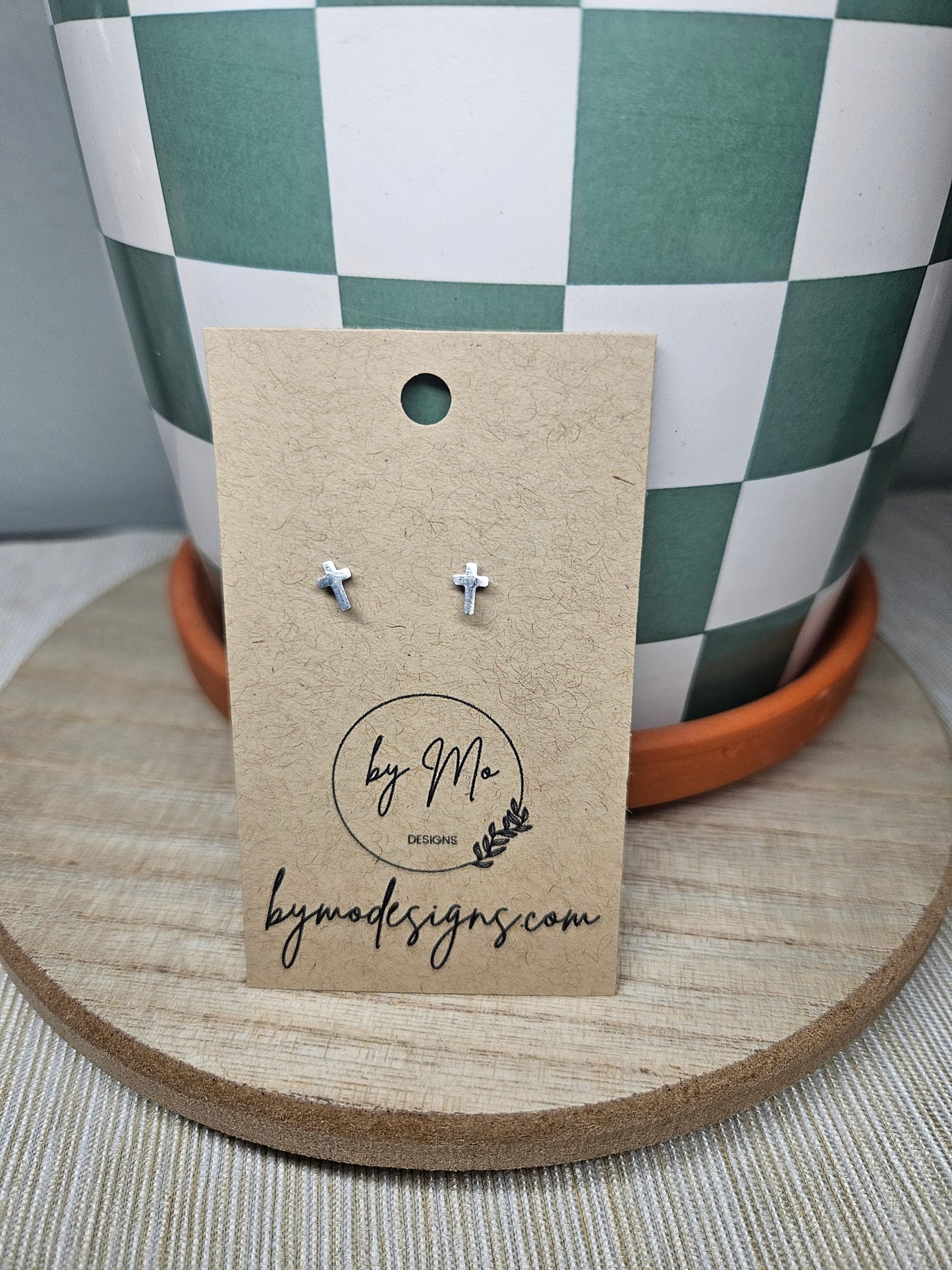Cross Flat Back Studs